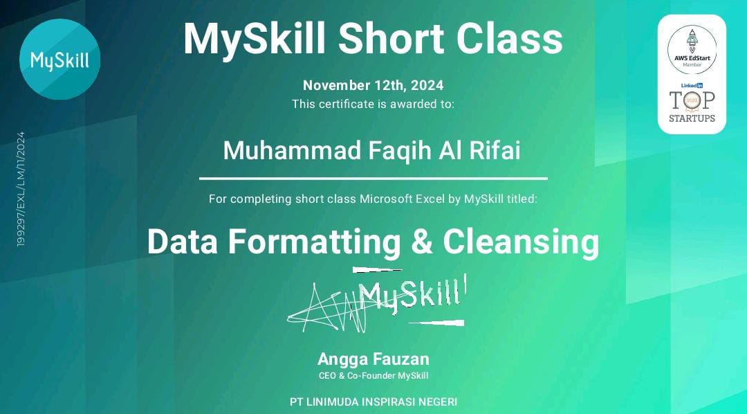 Sertifikat Data Formatting & Cleansing